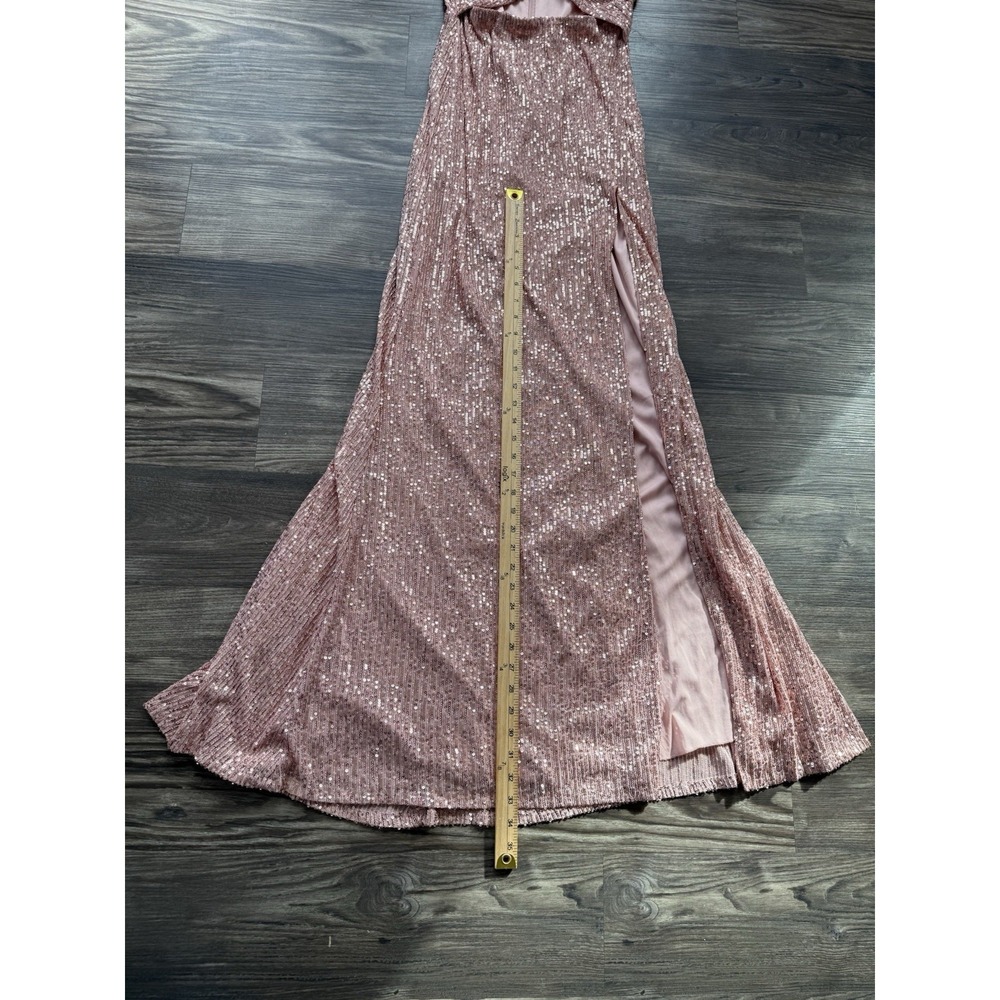 Prom Dress Gown Sparkle Slit Maxi Glam Old Money Fairycore Coquette Angelcore M - Picture 5 of 8